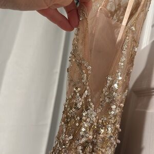 Champagne (pink), prom long dress. Worn once!! Size 13.